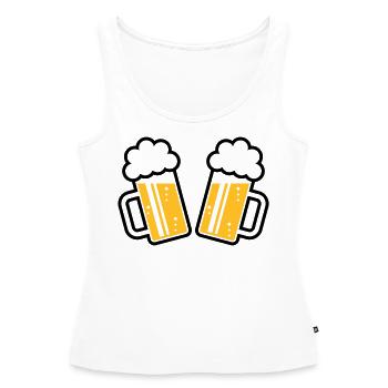 2 chopes à bière À votre santé, à votre santé ! (chopes à bière 2C) - Débardeur bio Premium Femme - blanc - Devant - AI Model Female 172 light (172cm)