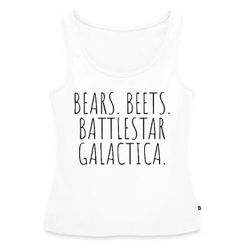 Office Quote Quote - Women’s Premium Organic Tank top - white - Front - AI Model Female 172 light (172cm)