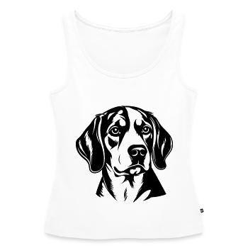 Tête de chien Beagle - Débardeur bio Premium Femme - blanc - Devant - AI Model Female 172 light (172cm)