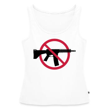 Interdiction des armes Boucliers d’interdiction (Pas d’armes Peace) 3C - Débardeur bio Premium Femme - blanc - Devant - AI Model Female 172 light (172cm)