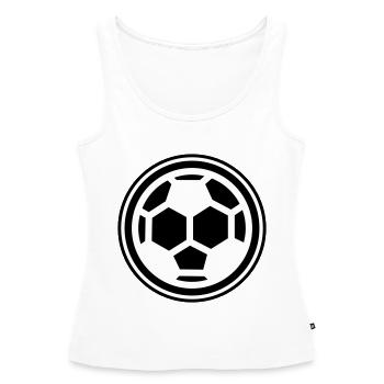 Soccer soccer - Débardeur bio Premium Femme - blanc - Devant - AI Model Female 172 light (172cm)