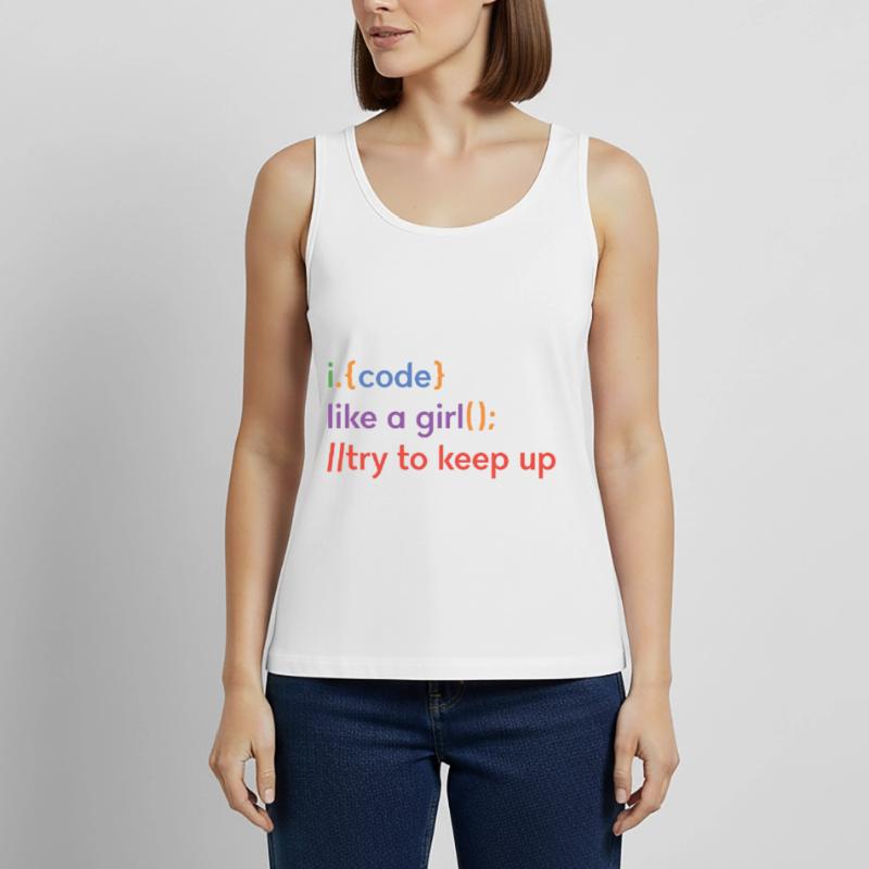 I Code Like A Girl Try To Keep Up Coder Programmer Frauen Premium Organic Tank Top