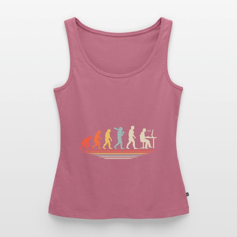 Kaffee-Codierung Evolution Programmierer Entwickler Nerd Coffe Frauen Premium Organic Tank Top