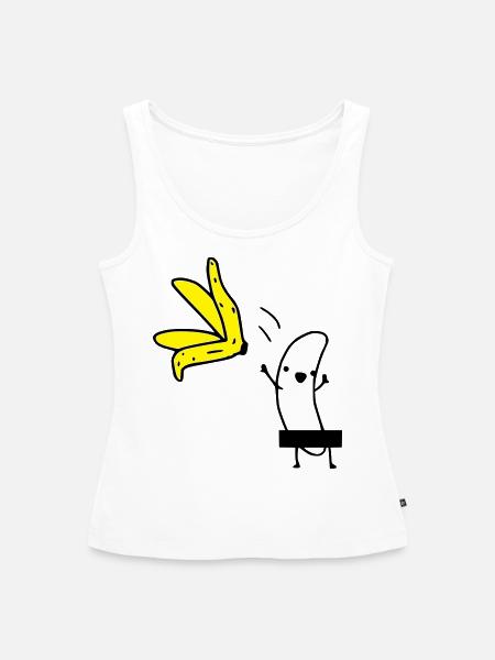 Bananen Striptease - Frauen Premium Organic Tank Top - Weiß