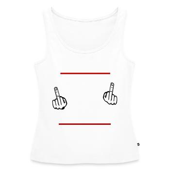 Darf ich ihnen das Fick Dich anbieten - Frauen Premium Organic Tank Top - Weiß - Vorne - AI Model Female 172 light (172cm)