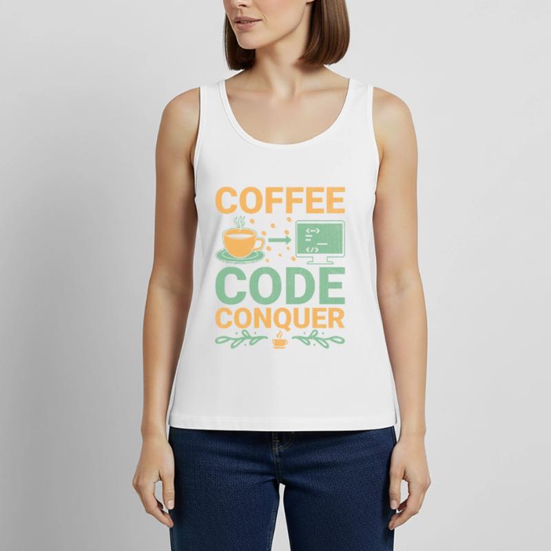 Kaffee-Codierung Programmierer Programmierer Entwickler Nerd Coff Frauen Premium Organic Tank Top