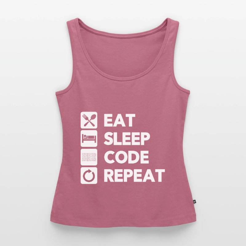 Eat Sleep Code Repeat Coder Programmer Software De Frauen Premium Organic Tank Top
