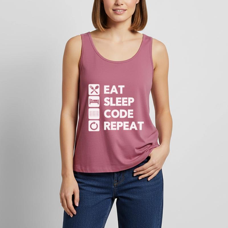 Eat Sleep Code Repeat Coder Programmer Software De Frauen Premium Organic Tank Top