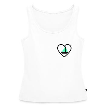 Cuore Vela – Passione Navigazione - Débardeur bio Premium Femme - blanc - Devant - AI Model Female 172 light (172cm)
