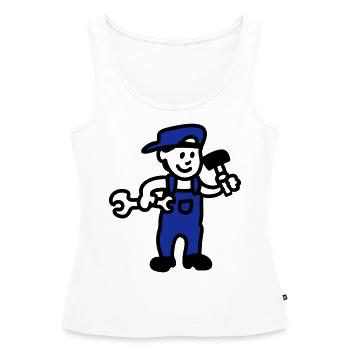 Handwerker - Frauen Premium Organic Tank Top - Weiß - Vorne - AI Model Female 172 light (172cm)