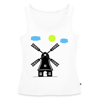Moulin à vent - Débardeur bio Premium Femme - blanc - Devant - AI Model Female 172 light (172cm)