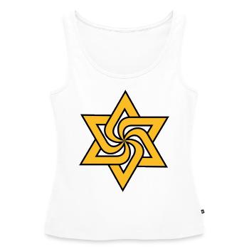 Rael Star (Symbol/Star) 2c - Débardeur bio Premium Femme - blanc - Devant - AI Model Female 172 light (172cm)