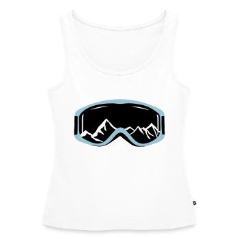 Skibrille und Berge - Frauen Premium Organic Tank Top - Weiß - Vorne - AI Model Female 172 light (172cm)