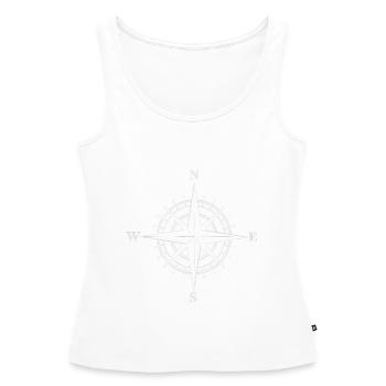 Ostfriesland Kompass - Frauen Premium Organic Tank Top - Weiß - Vorne - AI Model Female 172 light (172cm)