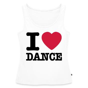 I love dance / I heart dance - Débardeur bio Premium Femme - blanc - Devant - AI Model Female 172 light (172cm)