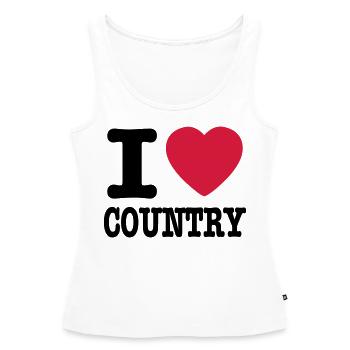 i love country / i heart country - Débardeur bio Premium Femme - blanc - Devant - AI Model Female 172 light (172cm)