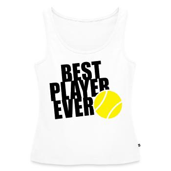 Meilleur joueur de tennis JAMAIS 2C - Débardeur bio Premium Femme - blanc - Devant - AI Model Female 172 light (172cm)