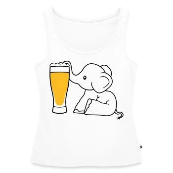 bière d'éléphant sucer l'alcool boire soif ivre - Débardeur bio Premium Femme - blanc - Devant - AI Model Female 172 light (172cm)