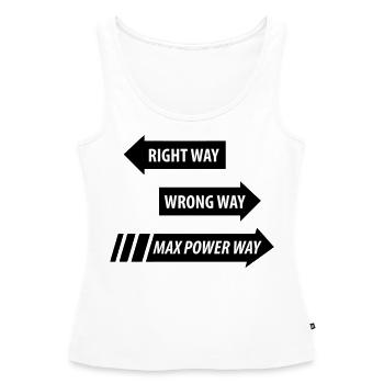 Max Power - Frauen Premium Organic Tank Top - Weiß - Vorne - AI Model Female 172 light (172cm)