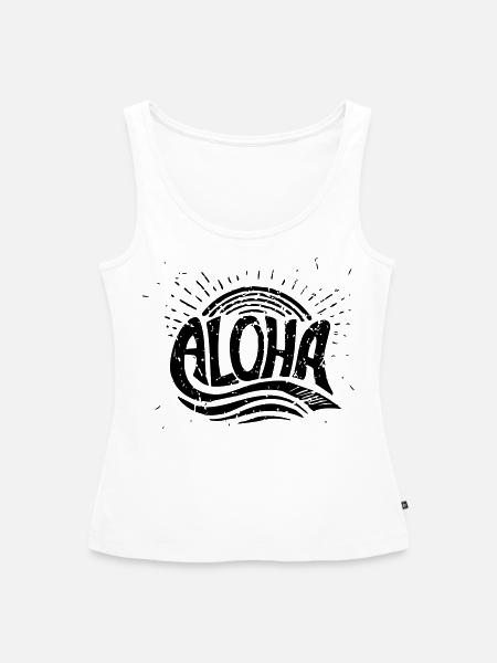 ALOHA - Frauen Premium Organic Tank Top - Weiß