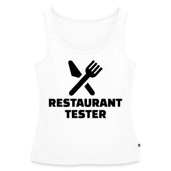 Restaurant Tester - Frauen Premium Organic Tank Top - Weiß - Vorne - AI Model Female 172 light (172cm)