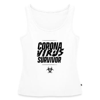 COVID_! 9 Virus pandémique Corona Virus Corona Virus - Débardeur bio Premium Femme - blanc - Devant - AI Model Female 172 light (172cm)