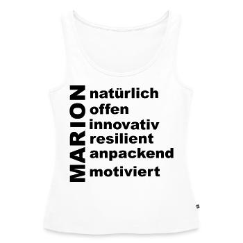 Marion - Ein ganz spezielles Design nur für Marion - Frauen Premium Organic Tank Top - Weiß - Vorne - AI Model Female 172 light (172cm)