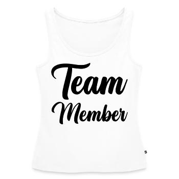 Membres de l’équipe - Débardeur bio Premium Femme - blanc - Devant - AI Model Female 172 light (172cm)