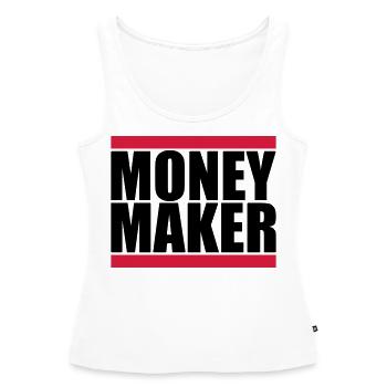 Balken Logo Money Maker - Frauen Premium Organic Tank Top - Weiß - Vorne - AI Model Female 172 light (172cm)