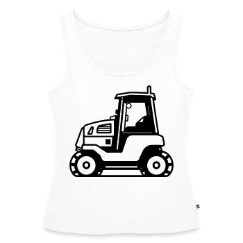 bulldozer - Débardeur bio Premium Femme - blanc - Devant - AI Model Female 172 light (172cm)