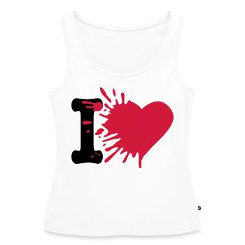 i love - Débardeur bio Premium Femme - blanc - Devant - AI Model Female 172 light (172cm)