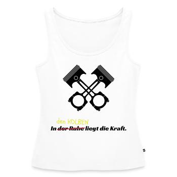 Motorsport Kolben Racing - Frauen Premium Organic Tank Top - Weiß - Vorne - AI Model Female 172 light (172cm)