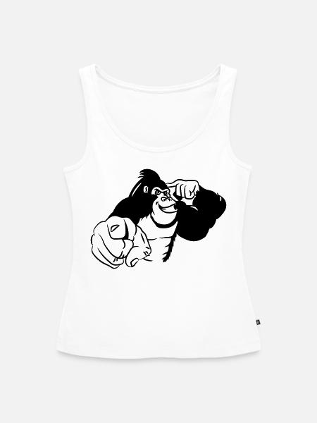 Gorilla vogel zeigen - Frauen Premium Organic Tank Top - Weiß