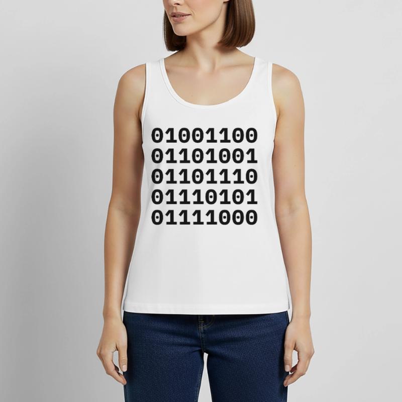 "LINUX" in binary code. Women’s Premium Organic Tank top