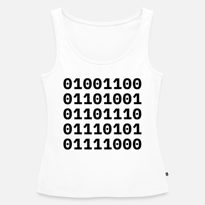 "LINUX" en code binaire. - Débardeur bio Premium Femme - blanc