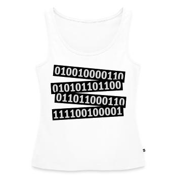Binary Code Program Language - Women’s Premium Organic Tank top - white - Front - AI Model Female 172 light (172cm)