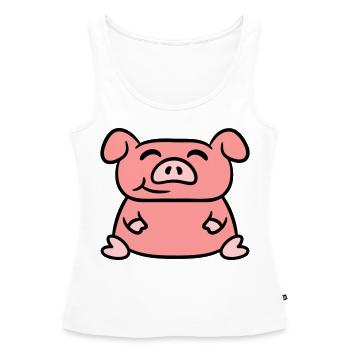 Assis Cochon Amour Petit Cochon Mignon - Débardeur bio Premium Femme - blanc - Devant - AI Model Female 172 light (172cm)