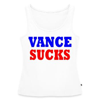 vance sucks - Débardeur bio Premium Femme - blanc - Devant - AI Model Female 172 light (172cm)