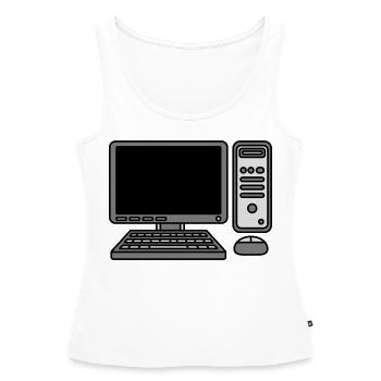 Écran de souris de clavier d’ordinateur - Débardeur bio Premium Femme - blanc - Devant - AI Model Female 172 light (172cm)