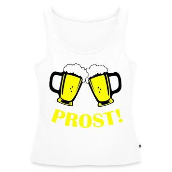 bier prost - Frauen Premium Organic Tank Top - Weiß - Vorne - AI Model Female 172 light (172cm)