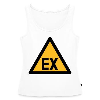 Symbole de danger - danger d'explosion (2 - Débardeur bio Premium Femme - blanc - Devant - AI Model Female 172 light (172cm)
