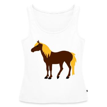 Haflinger - Frauen Premium Organic Tank Top - Weiß - Vorne - AI Model Female 172 light (172cm)