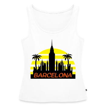 barcelone2 - Débardeur bio Premium Femme - blanc - Devant - AI Model Female 172 light (172cm)