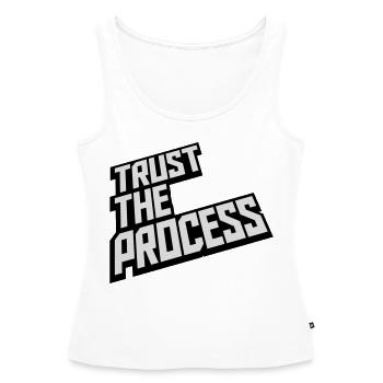 trust the process Quote - Women’s Premium Organic Tank top - white - Front - AI Model Female 172 light (172cm)