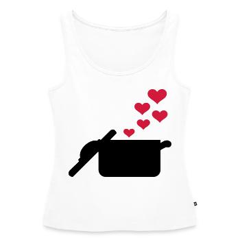 Cooking pot - Women’s Premium Organic Tank top - white - Front - AI Model Female 172 light (172cm)