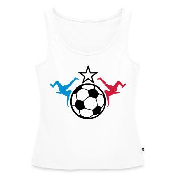 france foot supporter joueur ballon equipe - Débardeur bio Premium Femme - blanc - Devant - AI Model Female 172 light (172cm)
