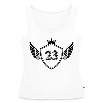 Armoiries 23 - Débardeur bio Premium Femme - blanc - Devant - AI Model Female 172 light (172cm)