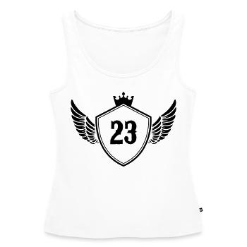 Armoiries 23 - Débardeur bio Premium Femme - blanc - Devant - AI Model Female 172 light (172cm)