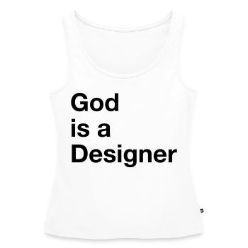 God Is A Designer - Frauen Premium Organic Tank Top - Weiß - Vorne - AI Model Female 172 light (172cm)