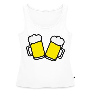 Verres à bière - Débardeur bio Premium Femme - blanc - Devant - AI Model Female 172 light (172cm)